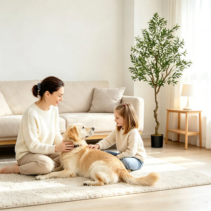 5/6/7/8 Olive Trees Artificial Indoor Faux Olive Tree with Black Pot Silk Fake Plant with Natural Wood Trunk and Lifelike Fruits for Home Office Decor