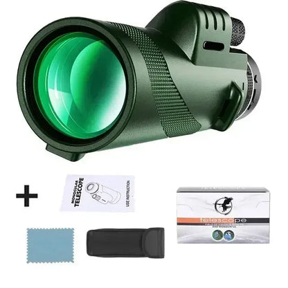 Portabl Powerful 80X100 HD Monocular 50000M Telescope Long Range Zoom With Tripod Phone Clip For Outdoor Hunting Camping Tourism - Urbizia