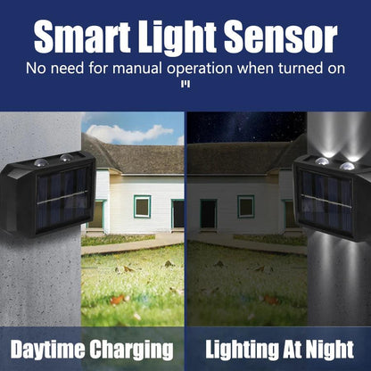 Solar Wall Light Outdoor,Waterproof LED Garden Fence Lamp,Solar Powered Wall Mount Decorative Lighting,Street Patio Landscape