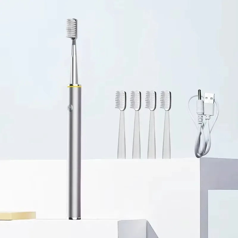 Electric Toothbrush Mental Thin Brush Body Specially for Women Pure Wisdom Beauty Soft DuPont Bristle - Urbizia