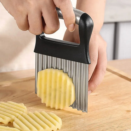 Wave Crinkle Potato Cutter Stainless Steel Kitchen Tool