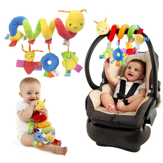 Baby Crib Hanging Rattles Toy – Musical Plush Spiral for Stroller
