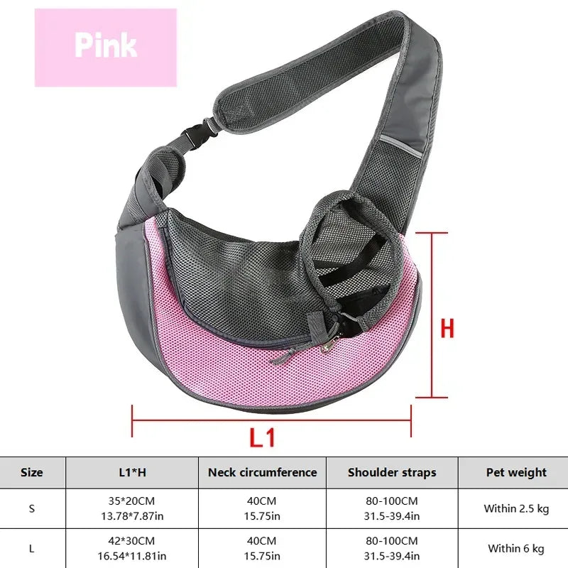1Pc Dog out backpack,Dog Sling Carrier Breathable Mesh Travel Crossbody Bag For Puppy Cat Hiking Camping - Urbizia