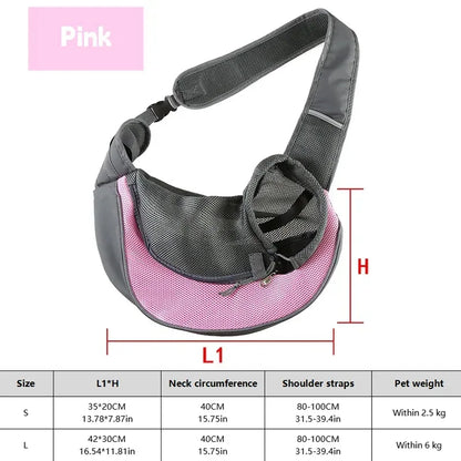 1Pc Dog out backpack,Dog Sling Carrier Breathable Mesh Travel Crossbody Bag For Puppy Cat Hiking Camping - Urbizia