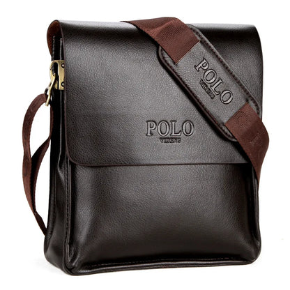 Men's POLO Crossbody Bag Casual Business Style Vertical Shoulder Bag High-quality Leather Trendy Men's Bag Daily Commuting