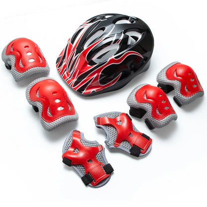 Kids Helmet & Protective Gear Set for Ages 3-10, Adjustable Bike Helmet with Knee Pads, Elbow Pads & Wrist Guards,Roller Skate