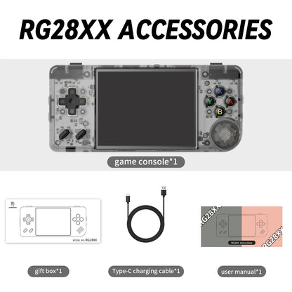 Anbernic RG28XX Mini Handheld Game Console 2.83" 640*480 IPS Screen Linux 64-bit 3100mAh Retro Games Player Supports Music/Video Player E-book HDMI Output TV