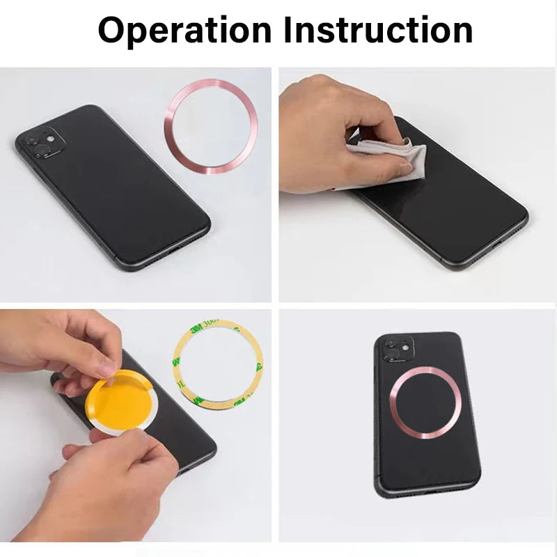 Mobile Phone Colourful Metal Plate for Magsafe Wireless Charging Phone Holder Back Sticker Sheet for iPhone 17 16 15 Pro Xiaomi