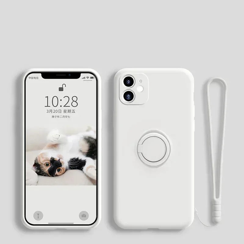 Liquid Silicone Ring Holder Case for Samsung Galaxy