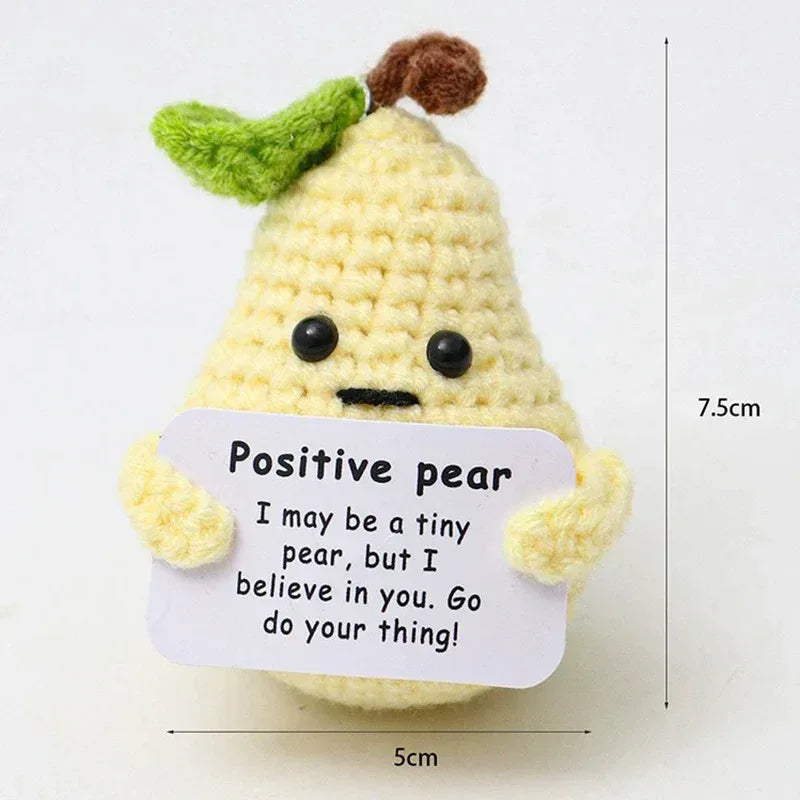 Positive Energy Crochet Doll Pocket Hug Handmade Knitted Plush Potato Plant Avocado Bee Turtle Duck Funny Emotional Support Gift - Urbizia