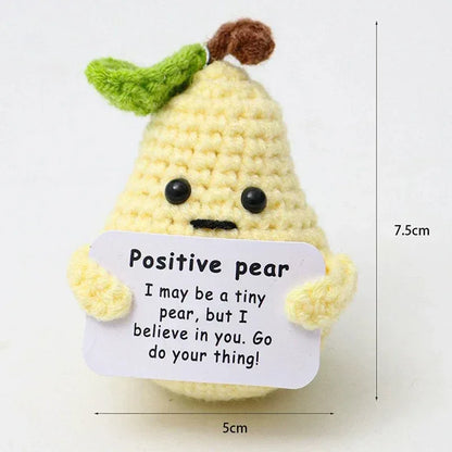 Positive Energy Crochet Doll Pocket Hug Handmade Knitted Plush Potato Plant Avocado Bee Turtle Duck Funny Emotional Support Gift - Urbizia