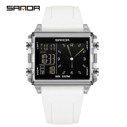 SANDA 6273 Fashion Electronic Watches for Man Luminous Calendar Waterproof Clock Outdoor Sports Casual Ladies Digital Wristwatch