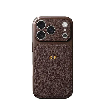 Personalized Initial Letter Leather iPhone Case