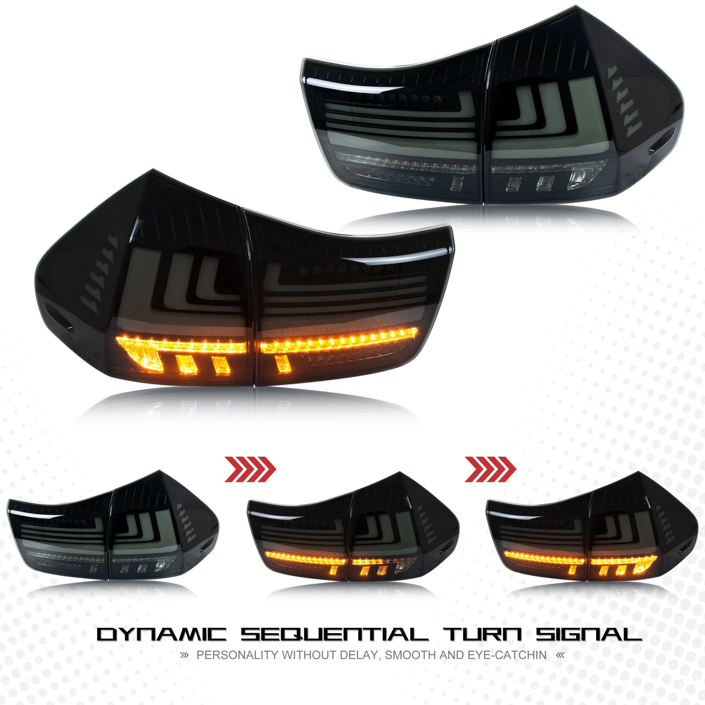 LED Tail Lights for Lexus RX350 RX330 RX400h 2004-2009 Start-up Animation Dynamic Turn Signal Rear Lamps Assembly