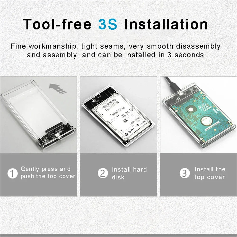 USB 3.0 2.5 Inch SATA HDD SSD External Enclosure 5Gbps