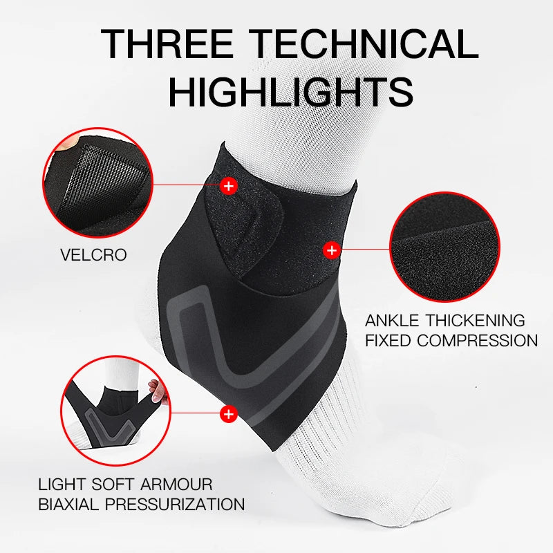 Adjustable Ankle Support Pad Ankle Sleeve Pressure Anti-Spinning Elastic Breathable Support Fitness Sports Safety Prevention