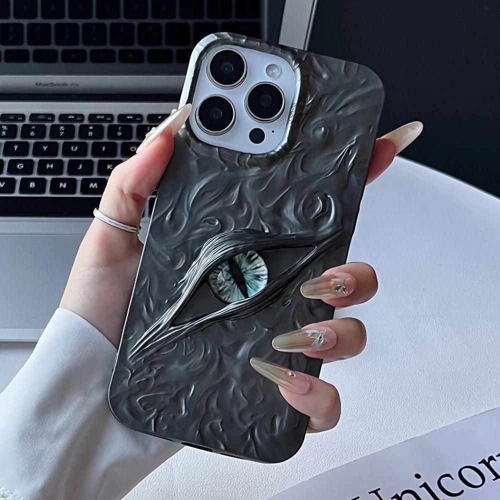 3D Evil Eyes Frosted TPU Case for iPhone 17–11 Series
