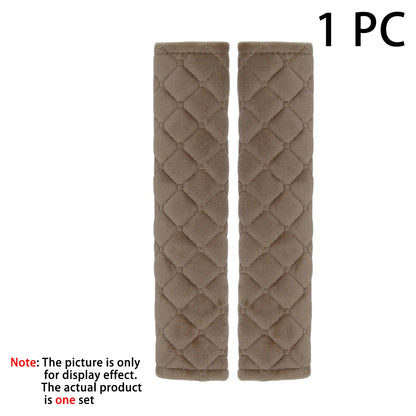 1 PC, Short plush shoulder guard for car seat belts, solid color, comfortable and extended shoulder guard