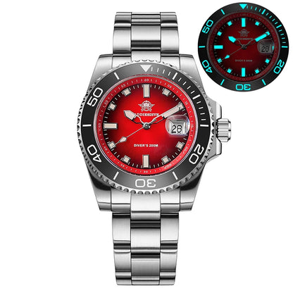 ADDIESDIVE Top Brand NEW Diver Watch For Men Waterproof Luminous Quartz Wristwatch Green/Red/Orange Dial Stainless Steel Watches