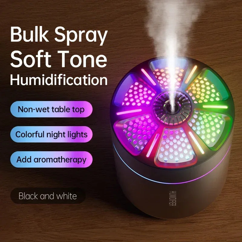 Powerful and Efficient Air Humidifier 180ML Aromatherapy Aroma Diffuser Essential Oil with Colorful Lights for Home Car Bedroom - Urbizia