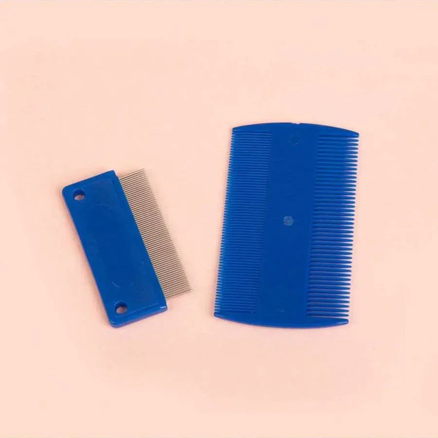 4 Pack Flea Lice Comb, Stainless Steel Dog Cat Grooming Combs with Rounded Teeth, Double Sided Professional Pet Tear Stain Remover - Urbizia