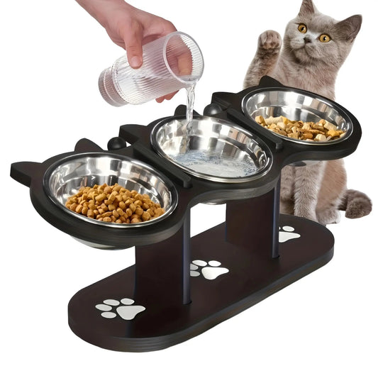 15° Elevated Stainless Steel Cat Bowl
