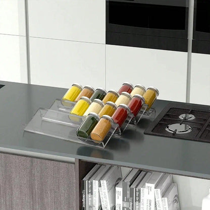 Adjustable Acrylic Spice Drawer Organizer Rack