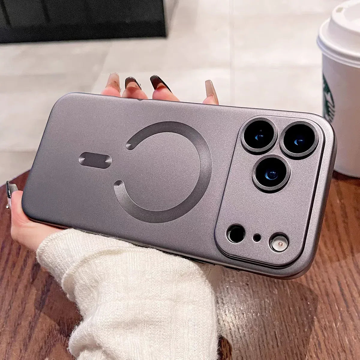 Metallic Paint MagSafe Soft Case for iPhone Wireless Charge