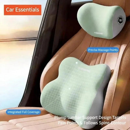Memory Foam Car Neck Headrest and Lumbar Waist Support Pillow