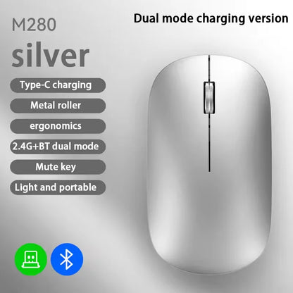New Wireless Mouse Type-C Charging Silent Click Portable Office Ergonomic Laptop Universal Lightweight Office Game No-Noise 2026