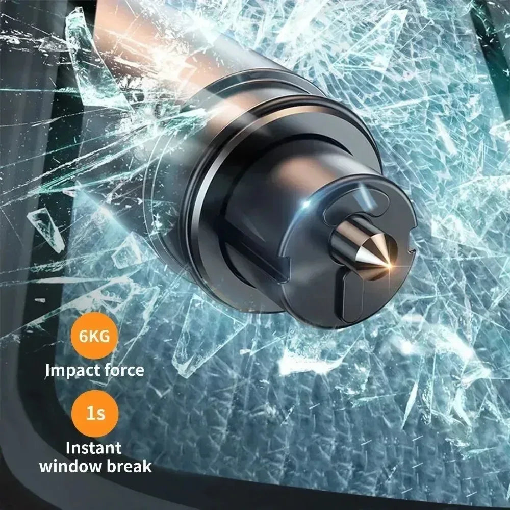 Aluminum Alloy Car Safety Rescue Hammer Automatic Seat Belt Cutter Window Breaker Emergency Rescue Tool - Urbizia