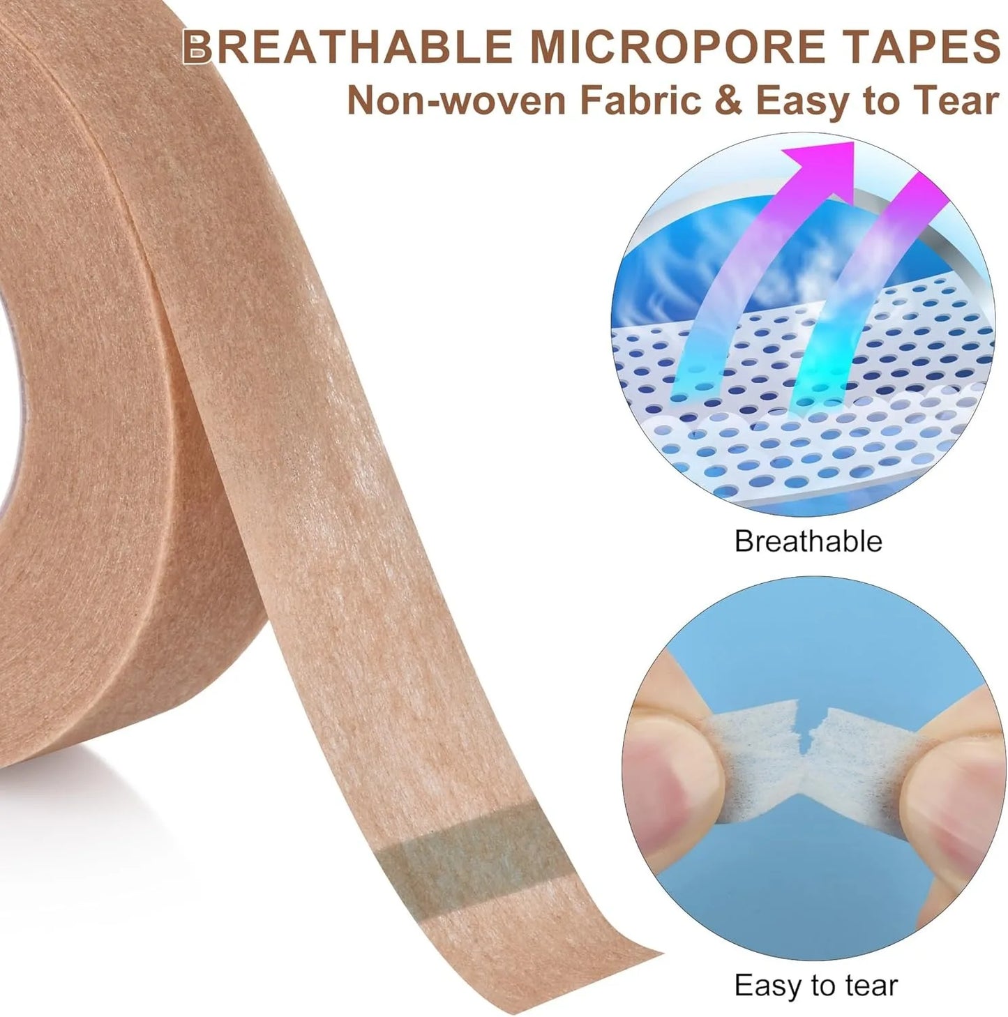2 Rolls Nose Tape for Rhinoplasty Shaping Nose Bandage Micropore Thinoplasty Tape Hypoallergenic Medical Paper Tape