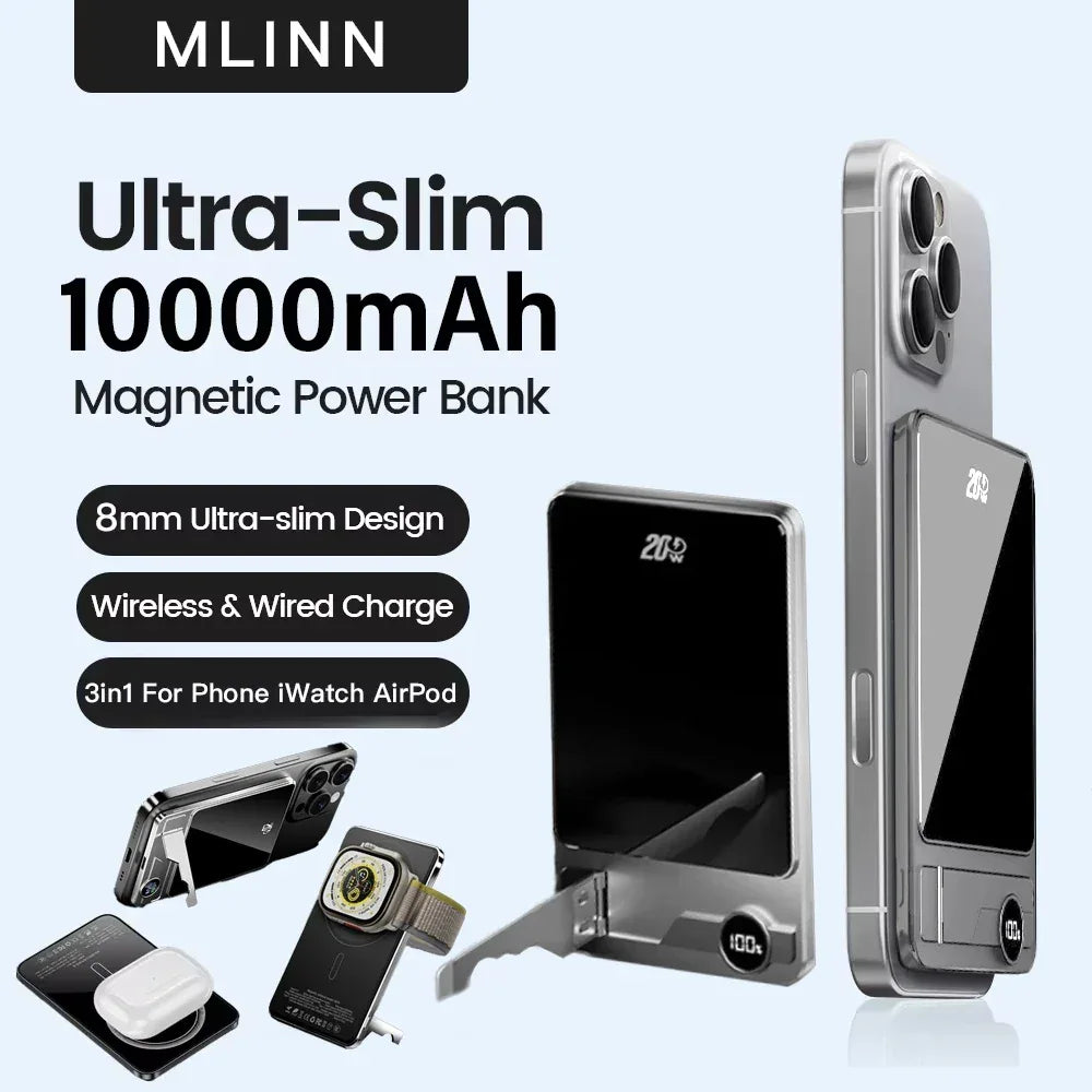 Ultra Slim Magnetic Power Bank 10000mAh 20W Wireless Fast Charge