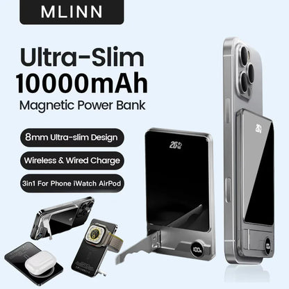 Ultra Slim Magnetic Power Bank 10000mAh 20W Wireless Fast Charge