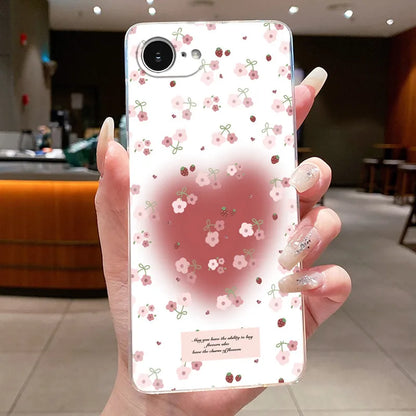 For iPhone 16e Case Clear Luxury Fashion Butterfly Flowers Soft TPU Silicone Jelly Back Cover for Apple iPhone 16e Phone Case
