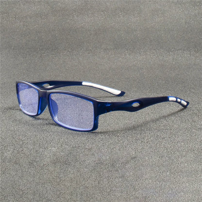 5PCS Sport Style Non-Prescription Reading Glasses Anti-Blue Light Rectangular Full Rim Eyewear, PC Frame Material