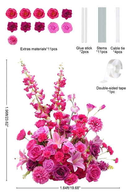 A8966 Red Free Standing Centerpieces Flowers Ball Bouquet Artificial Rose Arrangements Balls Table Sofa Runner For Wedding Event