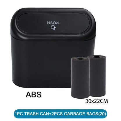 Car Trash Can (with Lid) Contains 60 (300) Garbage Bags, Small Car Trash Can, Leak-proof Mini Car Accessories