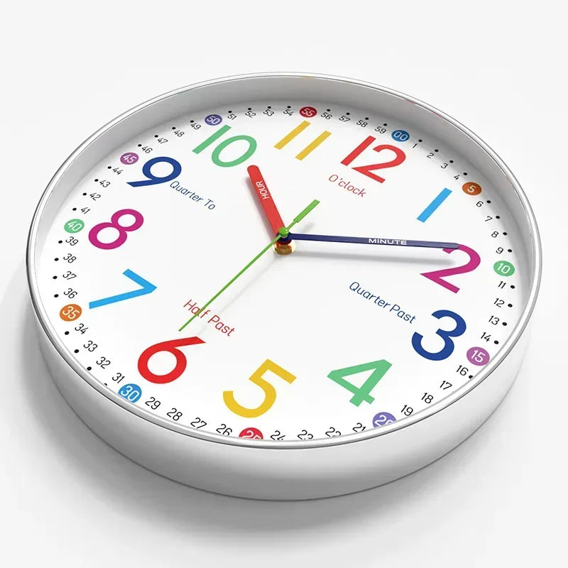 12 Inch Early Education Wall Clock Cartoon Children's Time Management Quartz Clock Home Wall Hanging Silent Clock 30CM - Urbizia
