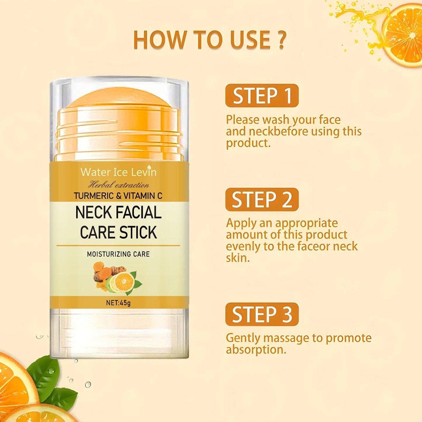 Turmeric & Vitamin C Neck Care Stick – Firming, Brightening, 45g