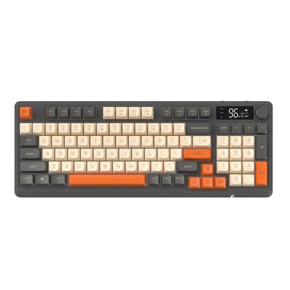 ZIYOU LANG M96 Wireless Gaming Keyboard with Display Screen & Knob, Bluetooth/2.4GHz Quiet Membrane Keyboard, 3000mAh Rechargeable