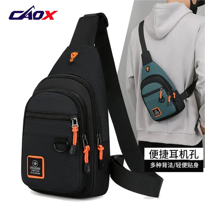 Fashion Men's Chest Bag Handbag Lightweight Oxford Fabric Crossbody Shoulder Bag Stylish Casual Men's Waist Packs Male Chest Bag
