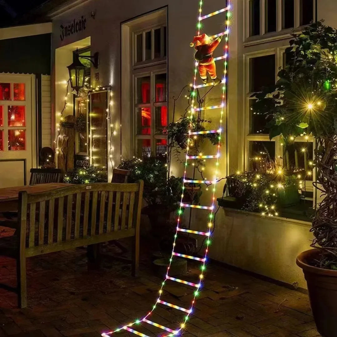 Santa Claus Climbing Ladder LED String Lights