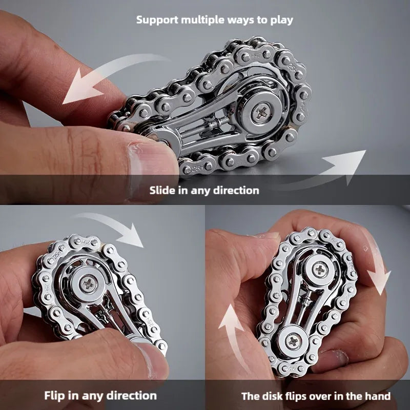 Metal Bike Chain Sprocket Fidget Spinner for Stress Relief