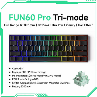 Akko MonsGeek FUN68 FUN60 PRO&MAX  HE Magnetic Keyboard 60% 65% Gaming Keyboards Rapid Trigger 8K Custom Keyboard Gamer Esports