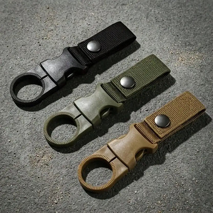 3pcs Outdoor Portable Hiking Carabiner Water Bottle Quick Clip Hook Multi-Function Mineral Water Bottle Carrier Durable Nylon Plastic Camping Backpack Accessories Travel Hydration Gear Kit