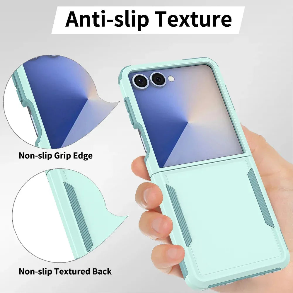 Luxury Military Shockproof Armour Phone Case for Samsung Galaxy Z Flip 7 6 5 zflip 4 5G Double Bumper Hybrid Protective Cover