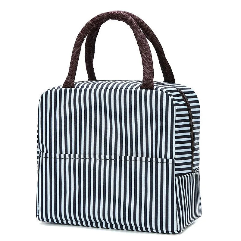 Japanese Style Fresh Student Lunch Bag Insulated Meal Container Carrier for Office Workers Handheld Thermal Bento Bag