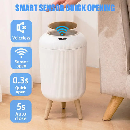 Automatic Trash Can with Lid, Small Plastic Smart Trash Can, Motion Sensor Trash Can for Bedroom, Bathroom, Kitchen, Office - Urbizia