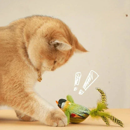 Indoor Interactive Birds Toy for Cat Chasing Teasing Toy Sounding Catnip Cat Teaser Toy Self-hilarity Wall Hanging Birds Cat Toy - Urbizia